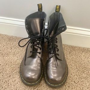 COPY - Pewter Metallic Dr. Martens 1460